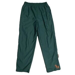VTG Red Oak Jogger Track Pants Men's L Sam Houston Green Orange Activewear SH